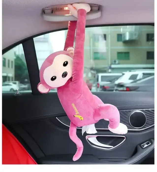 Monkey hanging model tissue box pink Фото num