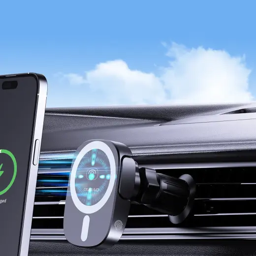 Dudao FW11 car phone holder with 15W inductive charger for air vent | cockpit - black Photo