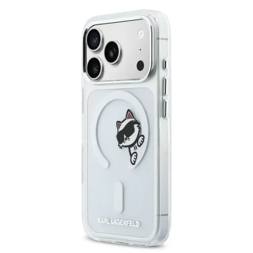 Karl Lagerfeld IML Choupette Peekaboo MagSafe Case for iPhone iPhone 17 Pro Transparent