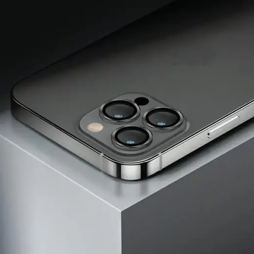 Uniq Optix Glass Aluminum Camera Lens Protector for iPhone 14 | 14 Plus Camera Lens with Applicator - Black Foto 2