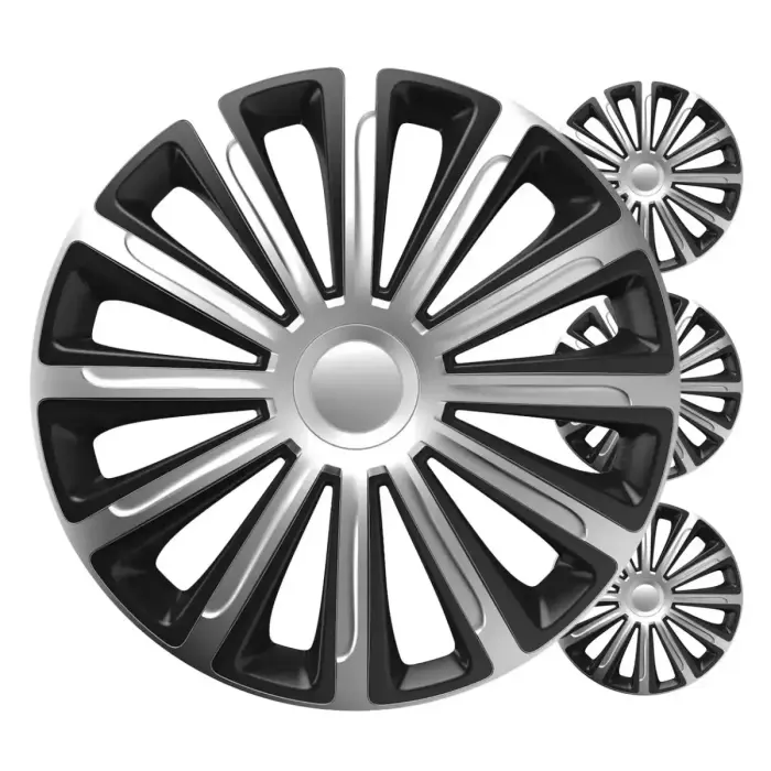 Car hubcaps 4pcs set Trend black & silver 13" COLOR BOX