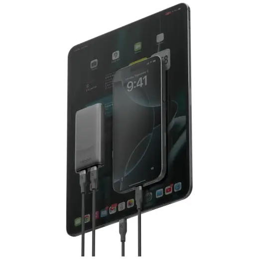 Wall charger Energea TravelWorld Edge 65W 2xUSB-C PD|PPS|QC3.0 (US|UK|EU) graphite Foto 3