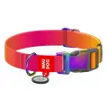 Nylon dog collar with QR code WAUDOG 15 mm wide, 25-35 cm long orange Фото num