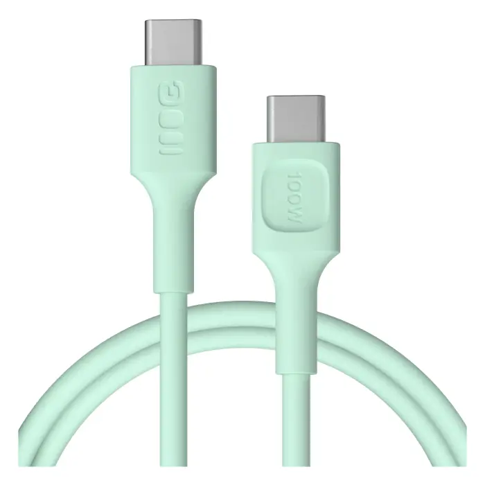 Green Cell PowerFlex data transfer and charging cable | USB-C to USB-C | 100W | 1.2m | green