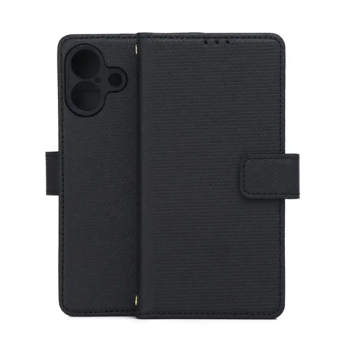 Smart Triangle book type phone case for iPhone 17 black
