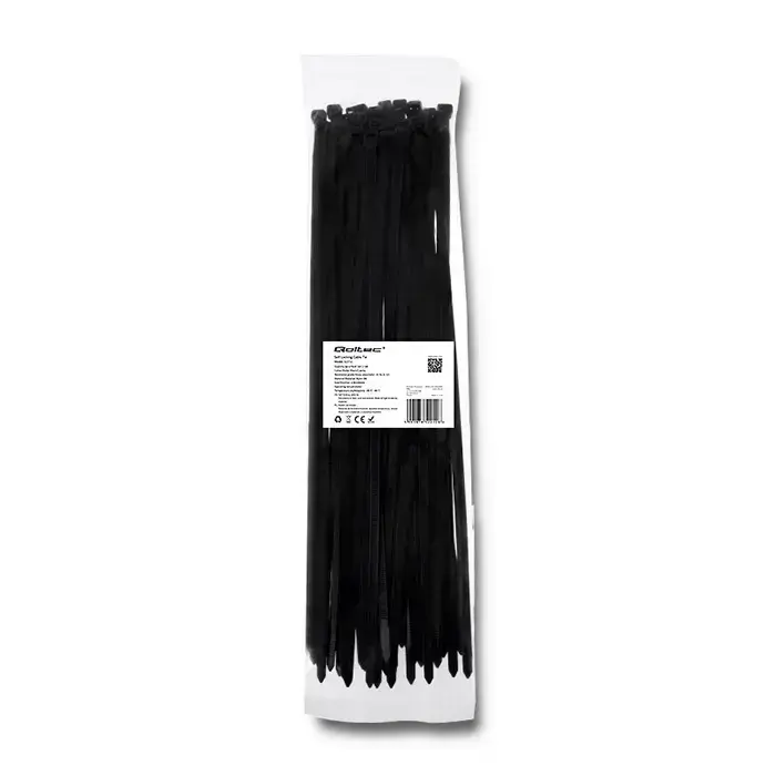 Qoltec Self-locking cable tie | 7.2*400mm | 50 pcs. | Nylon66 | UV | Black Foto 2
