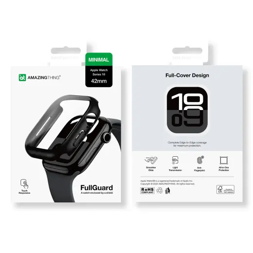 AmazingThing Radix Glass Case for Apple Watch 42mm - Black Фото num
