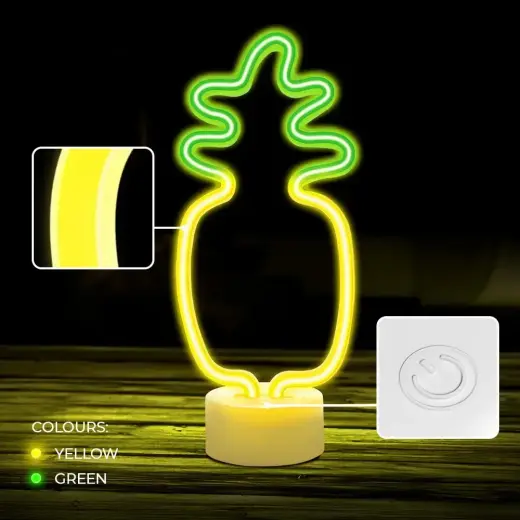 Neon LED on stand PINEAPPLE orange green USB-C FSC-12 Forever Light Foto 5