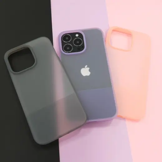Kingxbar Plain Series case cover for iPhone 13 Pro silicone case purple Photo