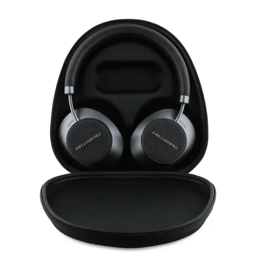 Karl Lagerfeld Saffiano Metal Logo ANC|ENC Wireless Headphone Black Foto 3