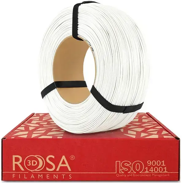 Filaments ASA balts 1,75 mm 1 kg uzpildes iepakojums Rosa3D