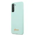GUHCS21MLSLMGLB Guess Silicone Metal Logo Script Cover for Samsung Galaxy S21+ Light Blue Фото num