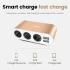 Car Cigarette Lighter Socket Splitter B08 - 3 sockets + 2xUSB - 3,1A 120W with display and cable gold Foto 6