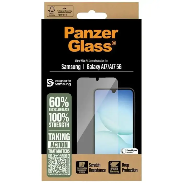 Tempered glass PanzerGlass Ultra-Wide Fit EasyAligner for Samsung Galaxy A17 / A17 5G Foto 3