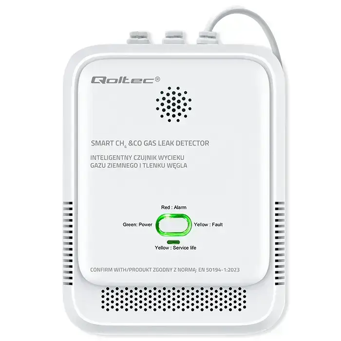 Qoltec Certified wireless Gas Leak (CH4) and Carbon monoxide (CO) detector | alarm 85dB | LED Foto 14