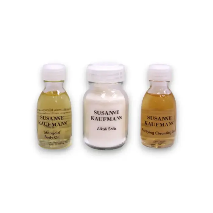 Susanne's Home Spa Collection Set Susanne Kaufmann: Face Cleansers, Paraben-Free, Purifying, Cleansing Gel, For Face, 30 ml + Body Lotions & Creams, Sulfates-Free, Nourishing, Body Butter, Day, 15 ml + Face Masks & Exfoliators, Enzyme, Exfoliating Cleanser, 15 ml + Face Masks & Exfoliators, Paraben-Free, Moisturizing, Night, Cream Mask, For Face, 15 ml + Body Oils, Marigold, Hydrating, Body Oil, 30 ml
