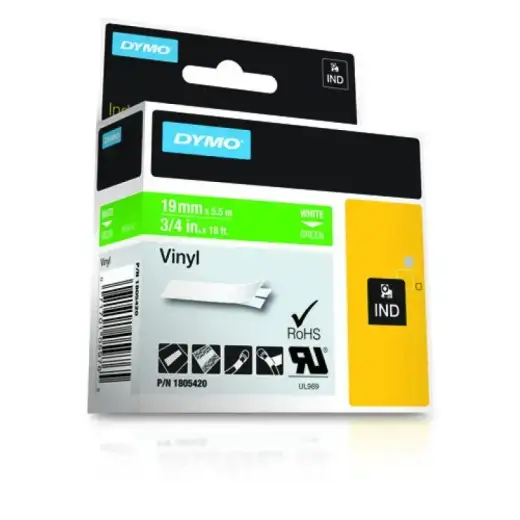 Dymo Schriftband Vinyl White Green (1805420) Foto 4