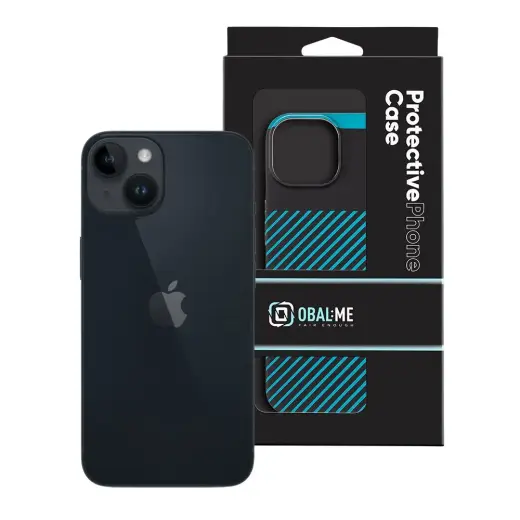 OBAL:ME Flossy Stripes Cover for Apple iPhone 14 Black|Teal Photo
