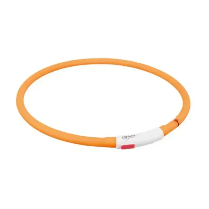 Mirgojoša kaklasiksna suņiem – Trixie Flash light ring USB, silicone, XS–XL: 70 cm/ø 10 mm