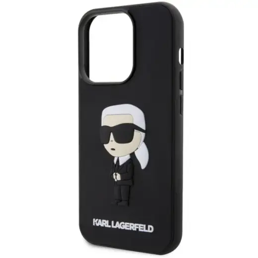 Karl Lagerfeld KLHCP14X3DRKINK iPhone 14 Pro Max 6.7" black hardcase Rubber Ikonik 3D Photo