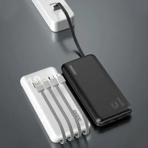 Dudao K6Pro Универсальный 10000mAh Внешний аккумулятор (powerbank) с USB кабелем, USB-C, Lightning Черный (K6Pro-черный) Фото num