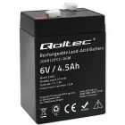 Qoltec AGM battery | 6V | 4.5Ah | Maintenance-free | Efficient| LongLife | for UPS, scale, cash register Foto 1