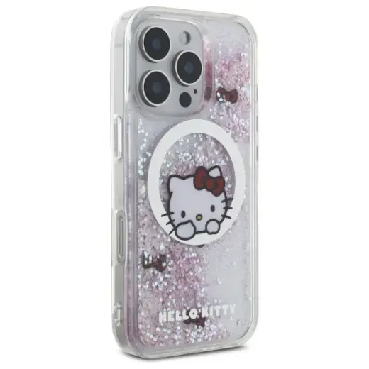Hello Kitty HKHMP16LLSWKH iPhone 16 Pro   6.3" biały|white hardcase Liquid Glitter Sweet Kitty Bows MagSafe Фото num