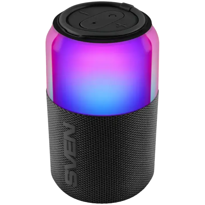 portable speaker SVEN PS-130, red, power output 10W (RMS), TWS, Bluetooth, USB, lithium battery