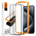 SPIGEN ALM GLASS FC 2-PACK IPHONE 15 PRO ЧЕРНОЕ ЗАКАЛЕННОЕ СТЕКЛО Фото num