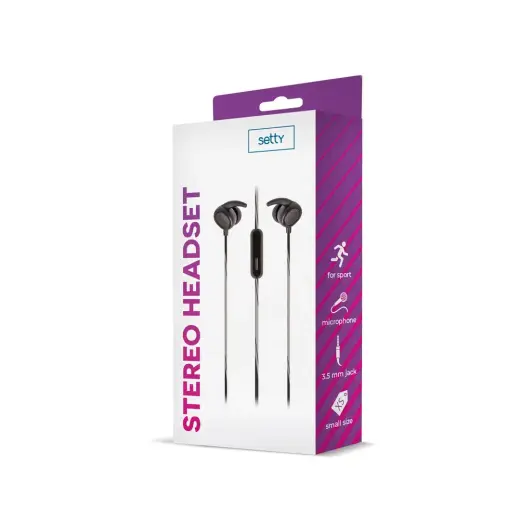 Setty wired earphones Sport black Foto 2