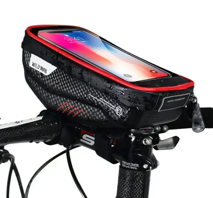 WILDMAN traveling bag for bike handlebars with zipper 1L (4 "- 7") E1 black Photo