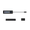 Orico PW4U-C3 USB-C | 4x USB-A 3.0 Hub - Black Фото num