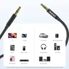 Dudao L12S AUX cable mini jack 3.5mm 1m 3-pole stereo - black Foto 7