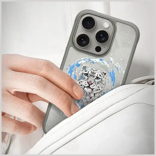 Etui Nimmy Pantera MagSafe do iPhone 16   Pro jasnoszary Photo