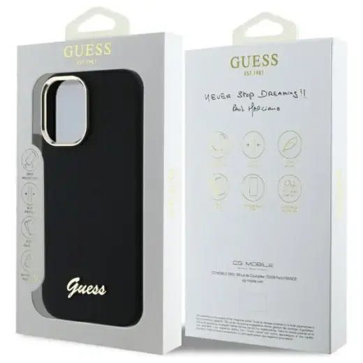 Guess GUHCP16SSMBSLK iPhone 16 6.1" black hardcase Silicone Script Metal Logo & Frame Foto 8