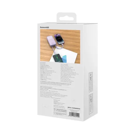 Baseus Comet Series powerbank with display 20000mAh 22.5W - purple + USB-A | USB-C cable Foto 8