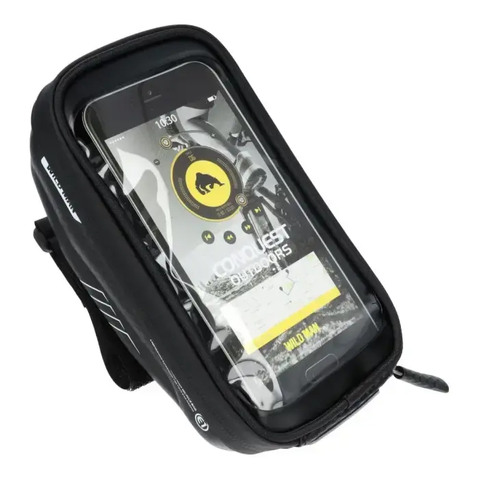 WILDMAN traveling bag for bike handlebars with zipper E1 1L ( 4 "- 7" ) black Photo