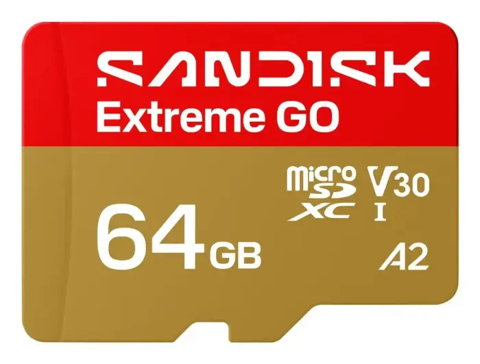 SanDisk Micro SD card Extreme GO 64GB / SDSQXGN-064G-GN6MN Gold, red