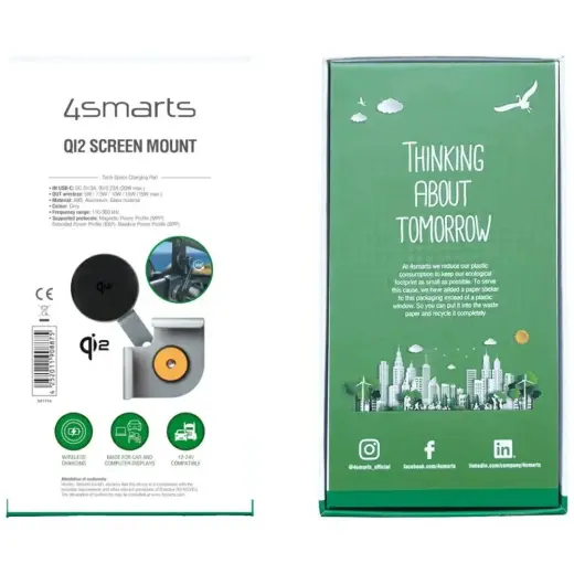 Magnetic mount 4smarts Screen Mount Qi2 Monitor Mount for smartphone grey Photo