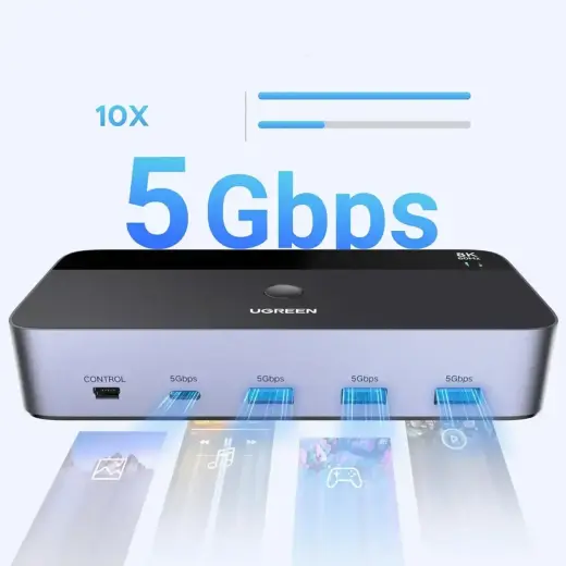 Ugreen AK700 DisplayPort 8K 60Hz KVM Switch – Gray Foto 3