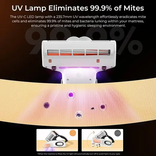 JIGOO J300 putekļu sūcējs pret ērcēm matračiem | dīvāniem ar noņemamu tvertni Foto 10