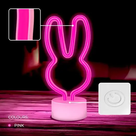 Neon LED on stand RABBIT pink USB-C FSC-10 Forever Light Foto 3