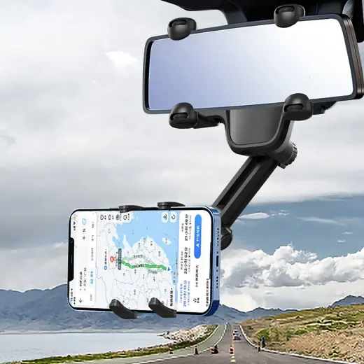 Car phone holder for the rearview mirror - black Foto 6