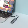 USB-A Hub Wozinsky WHS080YSS 4 x USB-A 3.0 with individual switches, aluminum, with 30 cm cable - gray Фото num