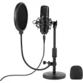 Tracer Studio Pro USB mikrofons datorspēlēm | podkastiem | translācijām Melns + turētājs, pop filtrs Foto 1