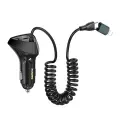 Зарядка для автомобиля Remax RCC328 | 22.5W | PD, QC | USB-C, USB-A, Lightning | с кабелем USB-C в комплекте | черная Фото num