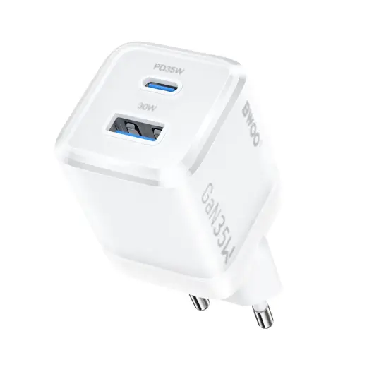 BWOO GaN wall charger CDA222 PD 35W 1 x USB 1 x USB-C, white Foto 3