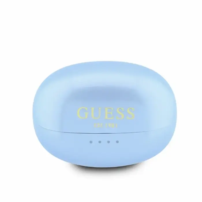 Guess Metallic Finish Classic Logo OWS Wireless Earphones Light Blue