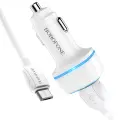 Borofone Car charger BZ14 Max - 2xUSB - 2,4A with USB to Micro USB cable white Photo