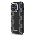 DKNY PU Leather Checkered Pattern Magsafe Case for iPhone 15 Pro Black — Foto 2